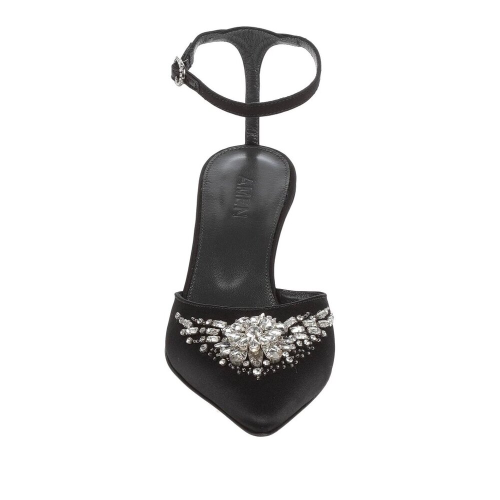 NIB $1400 AMEN Crystal-Embellished Pumps Black US Size 8